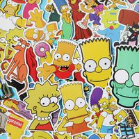 The Simpsons Family Cartoon Waterproof Laptop Stickers Waterproof Skateboard Snowboard Car Bicycle Luggage Decal 50pcs Pack