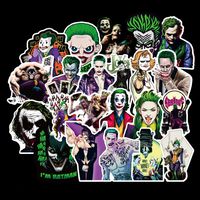 50 Pcs DC Joker Stickers for Water Bottle Laptop Car Motorcycle Bicycle Bike Skateboard Luggage Baggage Box Decal Graffiti Patches