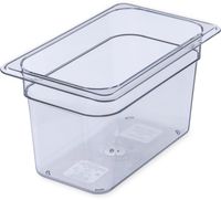 Carlisle 3068207 StorPlus Fourth Size Food Pan, Polycarbonate, 6" Deep, Clear