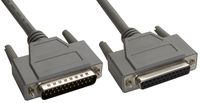 Amphenol CS-DSRHDB25MF-015 DB25 25-Pin D-Sub Cable, Reversible Hardware, Shielded, Male/Female, 15', Gray