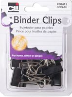 Charles Leonard Binder Clips, Small, 12 Clips per Pack, 12 Packs (30412)
