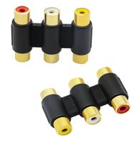 zdyCGTime (2pack)-3-RCA Jacks to 3-RCA Jacks Coupler,Female to Female 3-RCA Adapter White/Red/Yellow (3 RCA)