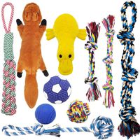 MLCINI Dog Toys Plush Dog Squeaky Toys Rope Dog Toy Dog Chew Toys Dog Toys for Medium Large Small Dogs Puppy Toys Dog Gift Set Dog Toy Pack with Bonus Storage Bag Plastic Free Safe and Durable