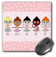 3dRose LLC 8 x 8 x 0.25 Inches Little Ballerina - Ballet Positions Mouse Pad (mp_6123_1)