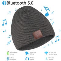 Bluetooth Beanie, Unisex Wireless Bluetooth Beanie Winter Knit Hat, Bluetooth V5.0 HD Stereo Musical Headphones Earphones with Speakers Beanies Hats Cap, Unique Christmas Tech Gifts for Men Women