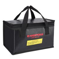 ENGPOW Fireproof Explosionproof Lipo Safe Bag for Lipo Battery Storage and Charging,Large Space Fire and Water Resistant Lipo Battery Guard with Double Zipper (260x130x150mm) (Black)
