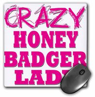 3drose Crazy Honey Badger Lady - Mouse Pad