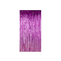 Lelinta 3.28X9.84ft Metallic Tinsel Rain Curtain Foil Fringe Curtain Backdrop for Wedding Birthday Photo Background (Rose Red-2 Packs)