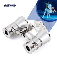 Aomekie Opera Glasses Binoculars 3X25 Theater Glasses Mini Binocular Compact with Chain for Adults Women Kids  in Musical Concert（Silver）