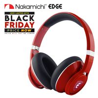 Nakamichi Edge Dual-Driver Wireless Headphones with Active Noise Cancellation (Red)