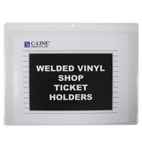 C-Line Vinyl Shop Ticket Holders, Both Sides Clear, Open Long Side, 12 x 9 Inches, 50 per Box (80129)