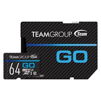 TEAMGROUP GO Card 64GB for GoPro & Action Cameras MicroSDXC UHS-I U3 High Speed Flash Memory Card with Adapter for Outdoor, Sports, 4K Shooting TGUSDX64GU303