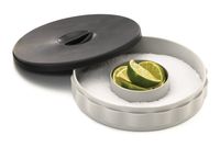 Tablecraft Glass Rimmer Set (H634T), 1 PACK, White base with black lid