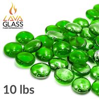 Bond Manufacturing 67985 LavaGlass Round Pit Dispersion Fire Glass, ø 0.66-0.74 in, Emerald City