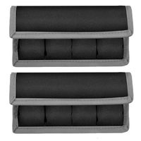 Meking 2 Pcs DSLR Battery Case Holder Storage Bag (4 Pocket) for AA/AAA Battery and Canon LP-E6 LP-E8 LP-E10 LP-E12, Nikon EN-EL14 EN-EL15, Sony NP-FW50 NP-F550 NP-FM500H (Gray)