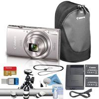 Canon PowerShot ELPH 180/IXUS 185 Digital Camera Bundle (Advanced, Silver) International Model