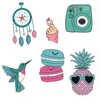 HORIECHALY Cute Laptop Stickers(6pcs),Waterproof Vinyl Decal Aesthetic Stickers for hydroflask,Water Bottle,car,Guitar