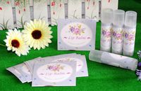 ZZYBIA Homemade Skincare Products Adensive Labels Stickers for Lip Balm Handcream Candle Container Tubes 30pcs (Lip Balm - Light Purple Floral)