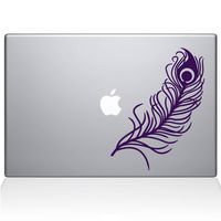 The Decal Guru Peacock Feather MacBook Decal Vinyl Sticker - 13" MacBook Air - Lavender (1148-MAC-13A-LAV)