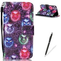 MAGQI iPod Touch 5/6 Flip Case,Colorful Vintage Series Premium Ultra Slim PU Leather Wallet Card Slots Wristlet Protective Cover for iPod Touch 5/6 - Colorful Monster