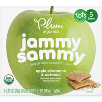 Plum Organics Jammy Sammy Apple Cinnamon & Oatmeal, 5.1 oz, 5 Count