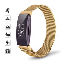 TOMALL Metal Bands Compatible for Fitbit Inspire and Fitbit Inspire HR,Stainless Steel Metal Wristband for Women Men (Small, Gold)