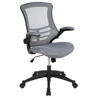 Flash Furniture Mid-Back Dark Gray Mesh Swivel Ergonomic Task Office Chair with Flip-Up Arms