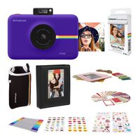 Polaroid SNAP Touch 2.0 Portable Digital Photo Camera Purple with 2x3ʺ Premium Photo Paper 20-Pack, Neoprene Pouch, Zink Paper Unique Colorful Stickers & Photo Album Accessories