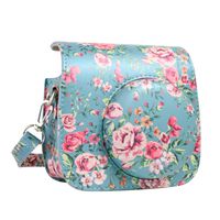 QUEEN3C Mini 9 Camera Case with Adjustable Strap Compatible for Fujifilm Instax Mini 9/8/8+ Instant Film Camera (Rose blue)