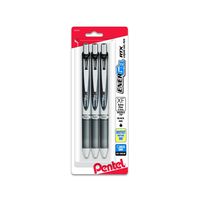 Pentel Gel Ink Pen, Retractable Gel Pen, (0.3mm) Needle Tip, Extra Fine Point, Black Ink, 3-Pk (BLN73BP3A)