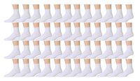 Yacht & Smith King Size Cotton Diabetic Crew & Ankle Socks, Loose Fit Top Non-Binding Medical Socks (36 Pack White Ankle, King (13-16))