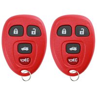 KeylessOption Keyless Entry Remote Control Car Key Fob Replacement 15912859 Red (Pack of 2)