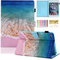Dteck iPad Mini 1/2/3/4 Case, Slim Fit Folio Stand PU Leather Case with Auto Wake/Sleep Feature [Pen Slot] Smart Cover for Apple iPad Mini 1/ Mini 2/ Mini 3/ Mini 4, Sea Beach