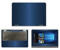 Decalrus - Protective Decal for HP Pavilion x360 11M-AD013DX (11.6" Screen) Laptop Blue Texture Brushed Aluminum Skin Skins Decal for case Cover wrap BAhpPavilionX360_11mBlue