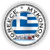 Tiukiu Greece Mykonos Vinyl Sticker Round Flag for Laptop Book Fridge Guitar Motorcycle Helmet Toolbox Door Luggage Cases