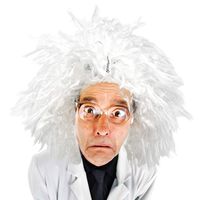 Skeleteen Albert Einstein Costume Wig - Crazy White Wigs for Costumes - 1 Piece