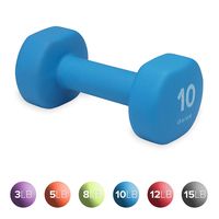 Gaiam Neoprene Dumbbell Hand Weight, Blue, 10 lb (Sold as Single Dumbbell)