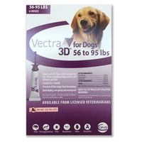VECTRA 3D Purple for Dogs 56-95 Lbs - 6 Doses