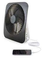 O2COOL Treva 10-Inch Portable Desktop Air Circulation Battery Powered Fan - 2 Cooling Speeds - with AC Adapter and USB Charging Port