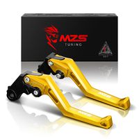 MZS Short Levers Adjustment Brake Clutch CNC Compatible with Yamaha FZ07 MT07 14-18| FZ09 MT09 14-18| FJ09 15-18| FZ1 06-13| FZ6 04-10| FZ6R 09-15| FZ8 11-15| XJ6 09-15| XSR 700 900 16-18 (Gold)