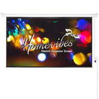Homevibes 100 inch 16:9 Projector Screen Electric Motorized Portable Movie Screen Video Projection Screen for Home Theater Outdoor, 3D HD Matte White Remote Control Wall Ceiling Mounted, 1.3 Gain