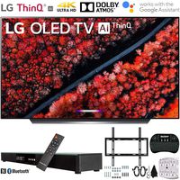 LG OLED55C9PUA 55" C9 4K HDR Smart OLED TV w/AI ThinQ (2019) w/Soundbar Bundle Includes, Deco Gear Home Theater Surround Sound 31" Soundbar, Flat Wall Mount Kit for 45-90 inch TVs and More