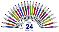 Multi-Function Stylus with Ball Point Pen for iPad Mini, iPad 2/3, New iPad, iPhone 5 4S 4 3GS, iPod Touch, Motorola Xoom, Xyboard, Droid, Samsung Galaxy S IV / S4, Galaxy S III (24 Pack)