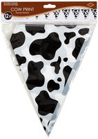 Cow Print Pennant Banner Party Accessory (1 count) (1/Pkg)