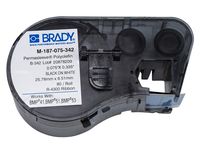 Brady PermaSleeve Heat-Shrink Polyolefin Wire Marking Sleeves (M-187-075-342) - Black On White Sleeves - Compatible with BMP41, BMP51, and BMP53 Label Makers - .335" Height, .75" Width