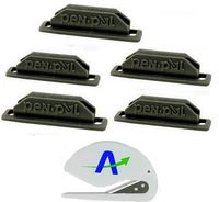 Pen Pal Pen/Pencil Holder, Rubber, Self-Adhesive, 5-Pack/All Same Color Plus Bonus Custom AdvanageOP Letter Opener (Black)