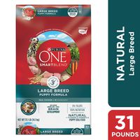 Purina ONE Natural Large Breed Dry Puppy Food, SmartBlend Large Breed Puppy Formula - 31.1 lb. Bag