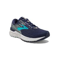 Brooks Womens Adrenaline GTS 19 Running Shoe - Navy/Aqua/Tan - D - 11.0