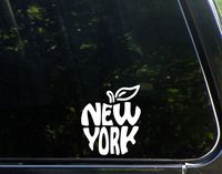 Sweet Tea Decals New York City - Big Apple - 3 3/4" x 4 1/2" - Vinyl Die Cut Decal/Bumper Sticker for Windows, Trucks, Cars, Laptops, Macbooks, Etc.