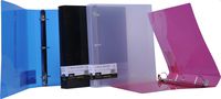 Filexec D Ring Binder, 1 Inch Capacity, Translucent, Letter Size, Pack of 4, Black, Blue, Red, Clear (50146-6222)